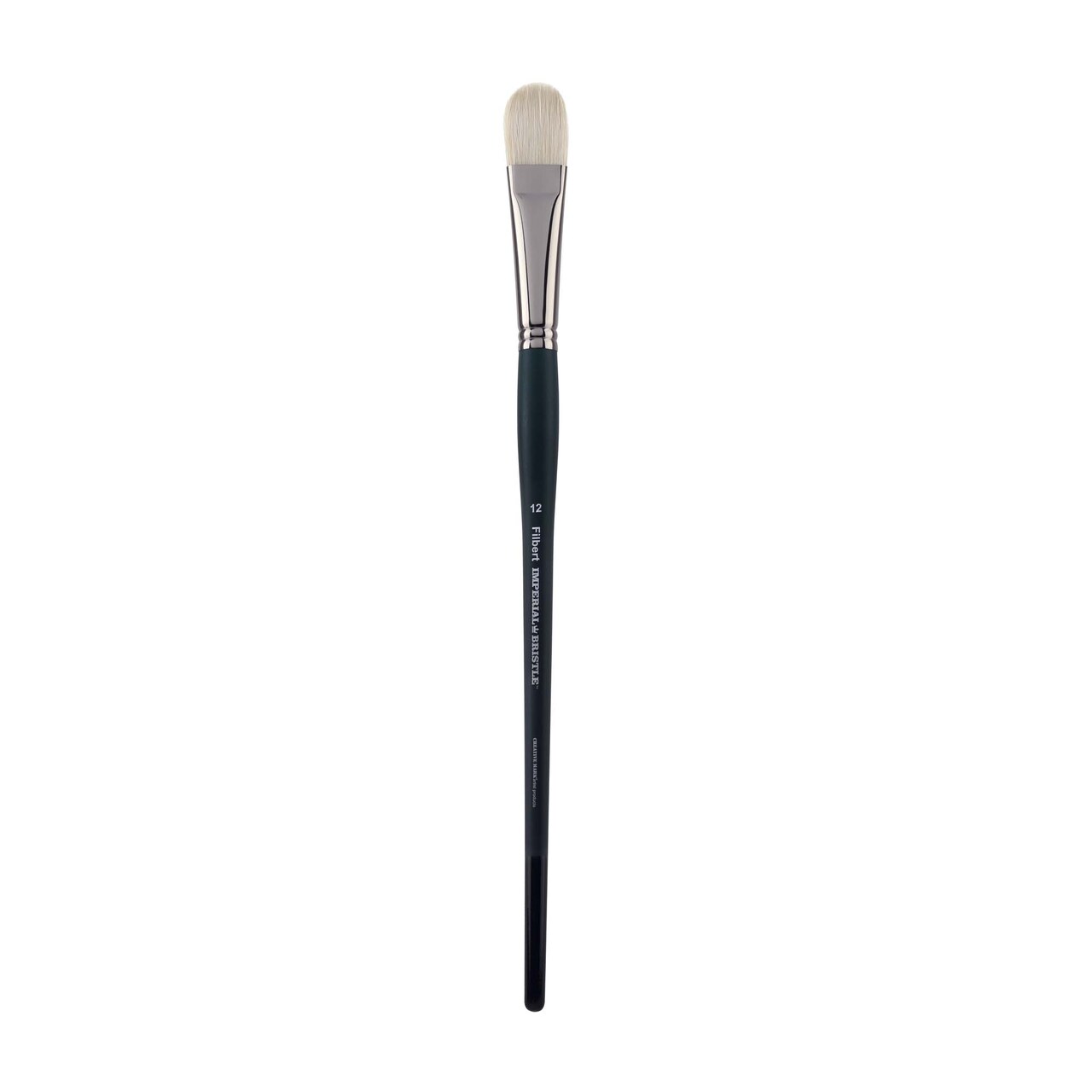 Creative Mark Imperial Professional Chungking Hog Bristle Brush - Filbert , Handmade Long Handle Oil Paint Brushes for Artists, Nickel-Plated Brass Ferrules, Stiff Yet Soft Natural Bristles
